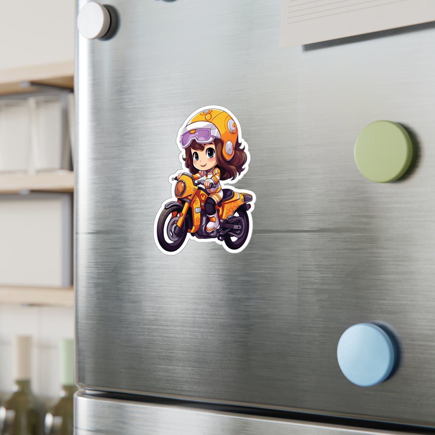 Biker Chick Decals - Orange Biker