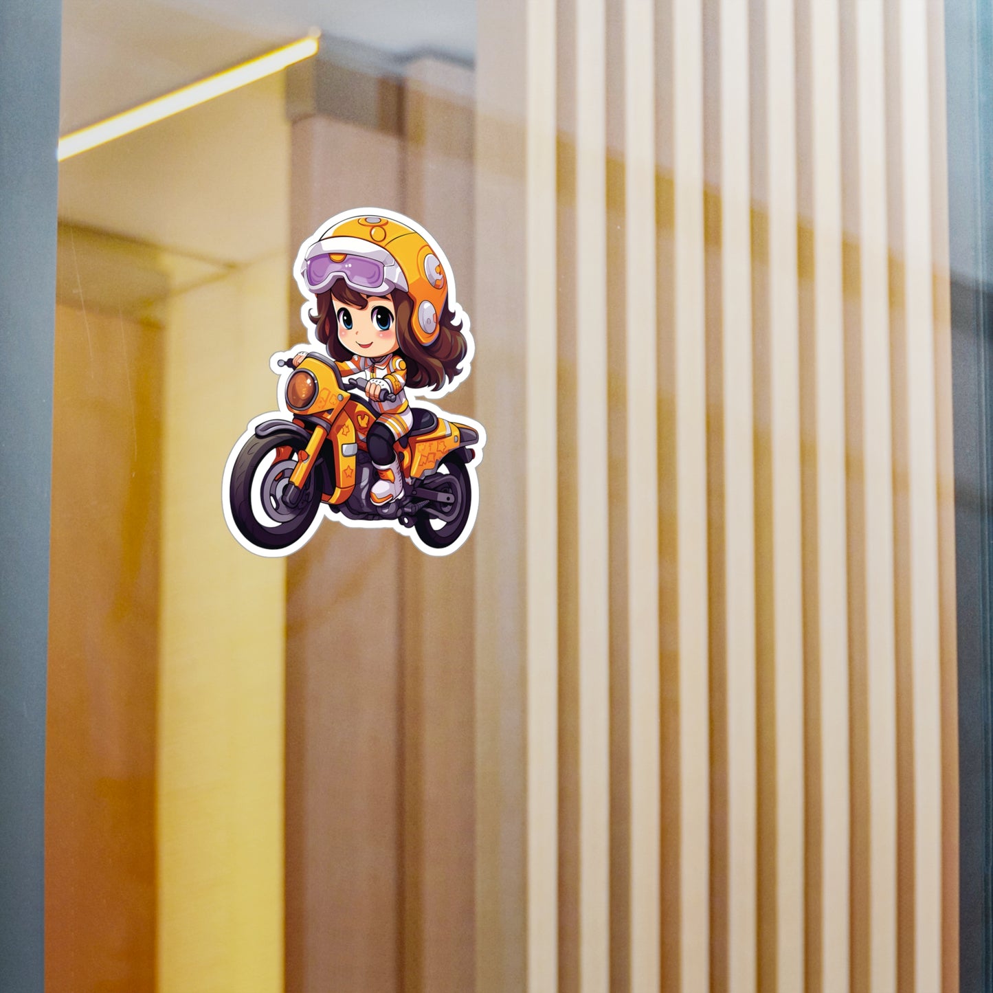 Biker Chick Decals - Orange Biker