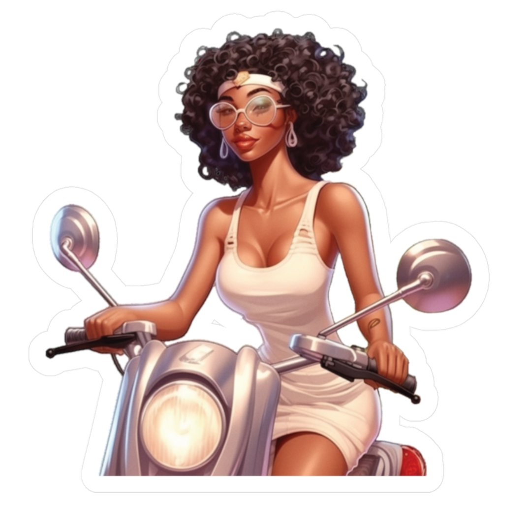 Biker Chick Decals - Girl with the Glasses