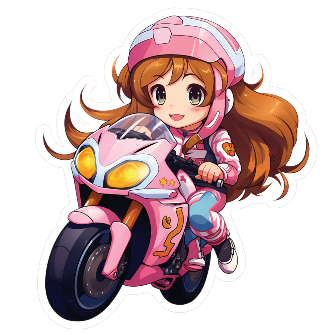 Biker Chick Decals - Pink Biker